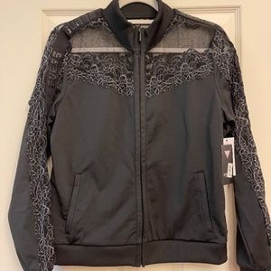 Guess Athletic Mesh Black Zip-up Jacket